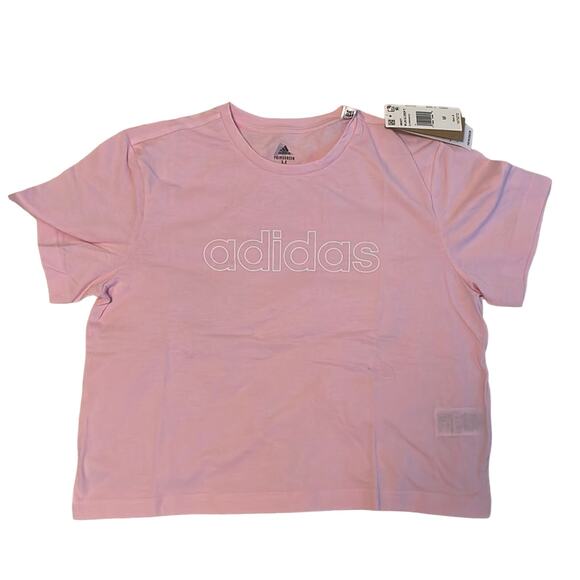 NWT Adidas Pink Cropped Top Size Medium - Picture 1 of 6